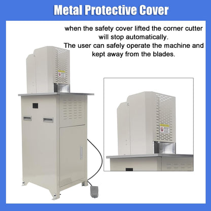 Heavy Duty Electric Round Corner Cutter, 110V Metal Fillet Paper Cutter with R8 R10 R12 R16 R21 Blades, Paper & Card Rounding Machine, Max 2.15in Punching Height for Cards, Books, Documents