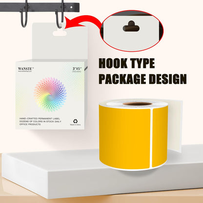 3 x 5 Inch 250Pcs Rectangle Color Coding Stickers,Strong Adhesion Easy to Write Label for Moving,Box Organization,Inventory,Business,Fluorescent Orange