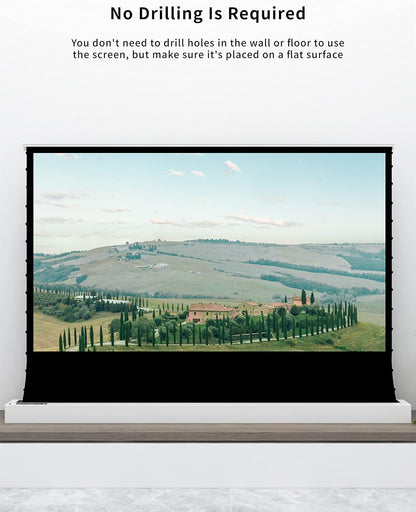 VIVIDSTORM-Movie Screen S 120inch Motor Rollable Foldaway Portable Screen with White Cinema PVC, 4k 3D HD Gaming/Office Room,Compatible with Standard Projector,VWSDSTW120H