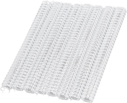 100 Pack Double Loop Wire Binding Spines, 3 to 1 Pitch,1/2 Inch Wire Cinch Book Binding Fit for School Office Notebook Maker, YolieraArt Metal Spiral for Bindings, (100 Sheet Capacity, White)