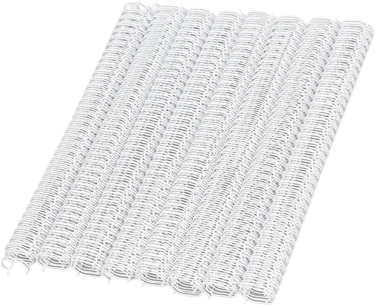 100 Pack Double Loop Wire Binding Spines, 3 to 1 Pitch,1/2 Inch Wire Cinch Book Binding Fit for School Office Notebook Maker, YolieraArt Metal Spiral for Bindings, (100 Sheet Capacity, White)