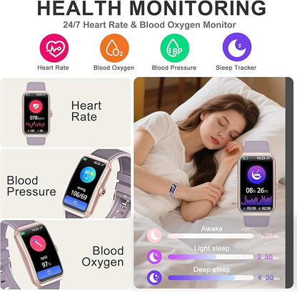 Fitness Tracker with Heart Rate/Blood Oxygen/Sleep Monitor, Smart Watches for Women Men, 100+ Sports Modes, Activity Step Trackers Smart Watch for Android iOS Phones