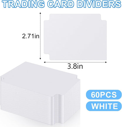 60 Pcs Trading Card Dividers White Card Separators with Tabs Blank Card Box Card Divider Cards for Sports Games, 2.71 x 3.8 Inches Fit for MTG TCG Sports Cards Card Games