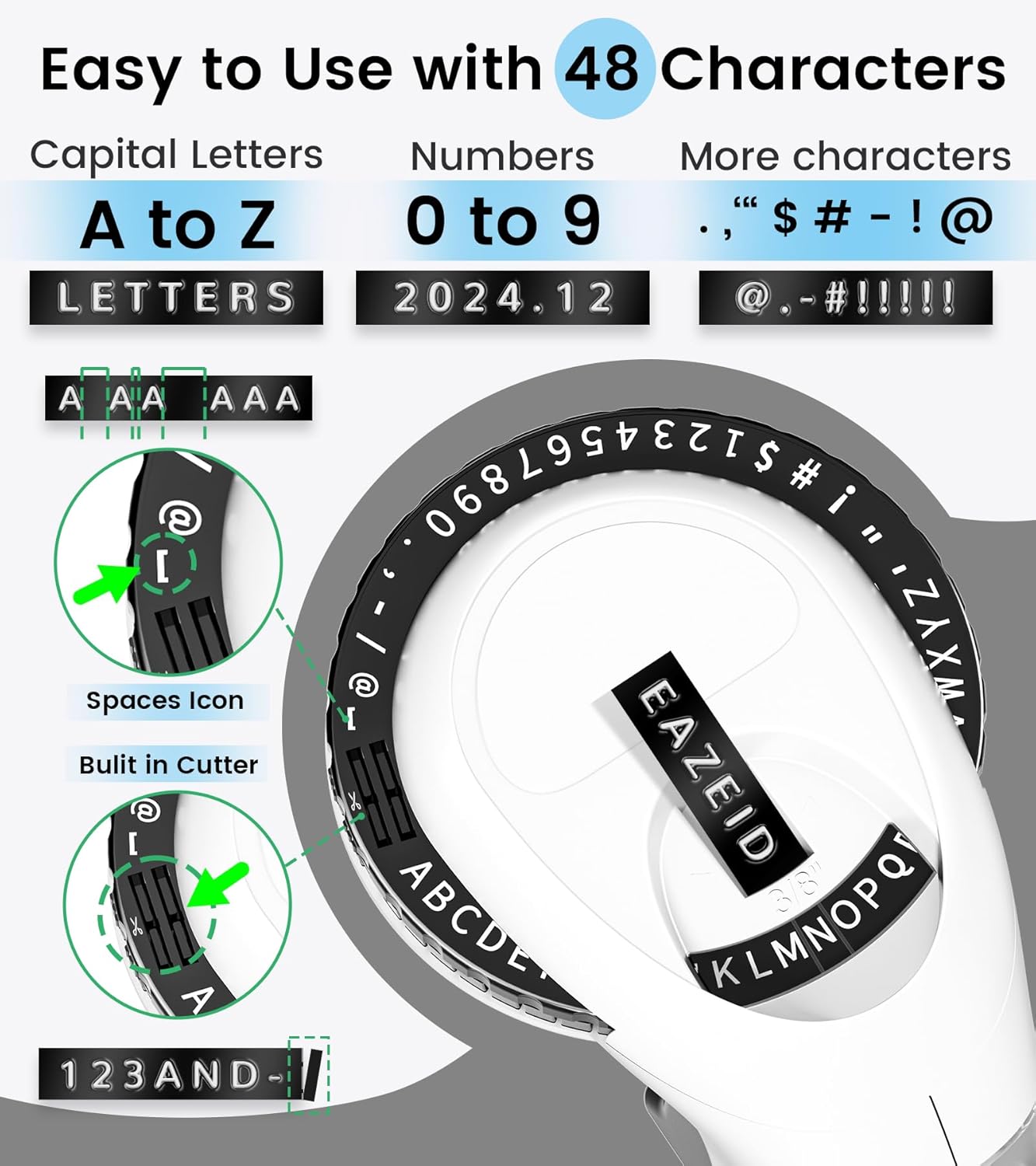 Embossing Label Maker Machine with Tapes, Old School Vintage Label Maker Embossed, Retro 3D Embosser Manual Labeler with 3 Rolls 9mm Labels-Waterproof for Home Office Kids DIY Craft Scrapbook