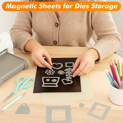 Adhesive Magnetic Sheets 8.5 x 11 Inch, 20 Packs Magnetic Sheets with Adhesive Backing - 0.5mm Thickness Flexible Magnet Sheets for Dies Storage, Craft Projects, Photos, School, Office