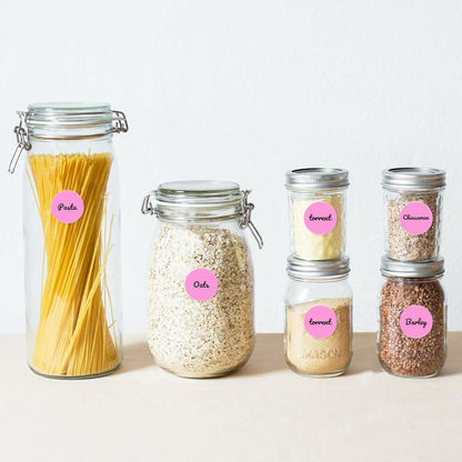 Pink Dot Stickers 2 Inches Round Sticker, Circle Colored Labels Color Coding Labels for Office Classroom Toddlers Activity 80 Pieces