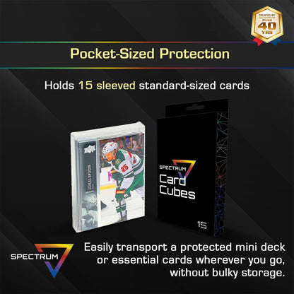 BCW Spectrum Card Cubes | Holds 15 Sleeved Cards | Crystal Clear Acrylic Storage