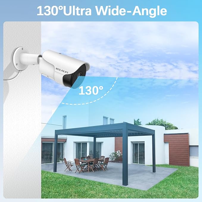 【2-Way Audio】 Outdoor Wired Security Camera System Home Video Security Cameras Systems POE Security Surveillance DVR Kits