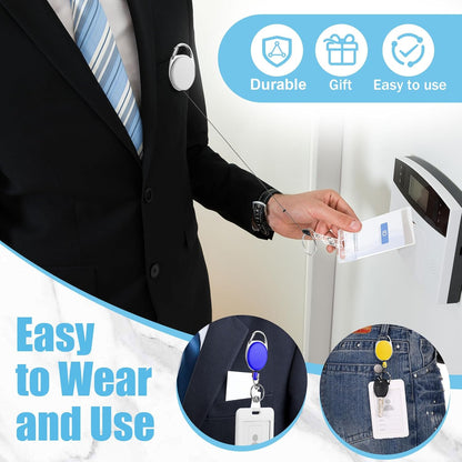 Yaomiao 100 Pack Retractable Badge Holder Reel with Clips Heavy Duty ID Card Holder Reels Bulk with Key Ring for Office Worker Doctor Nurse Employee School Students (Mixed Colors)