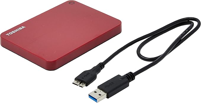 Toshiba Canvio Advance 1TB Portable External Hard Drive USB 3.0, Red - HDTC910XR3AA