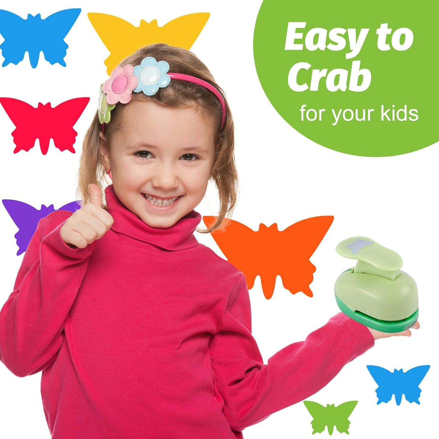 UCEC Butterfly Punch Cutter 1-inch, Paper Punches for Crafting, Craft Lever Punch Handmade, Hole Shape for Paper Crafting, Scrapbook, Cards Decoration, DIY Arts Projects