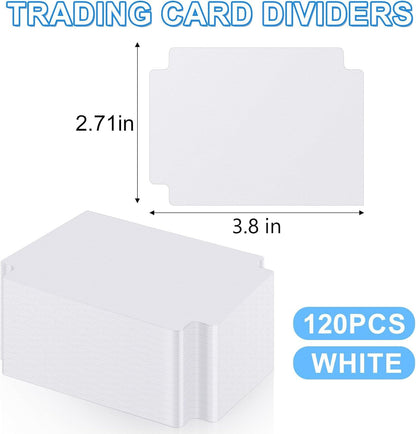 120 Pcs Trading Card Dividers Card Sorting Tray White Card Separators with Tabs Blank Card Box Card Divider Cards for Sports Games, 2.71 x 3.8 Inches Fit for MTG TCG Sports Cards Card Games