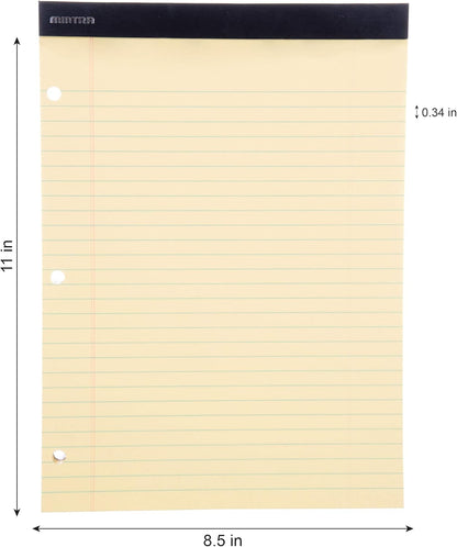 Mintra Office Legal Pads (Double Pad 3pk (Canary), 8.5in x 11in (Wide Ruled))