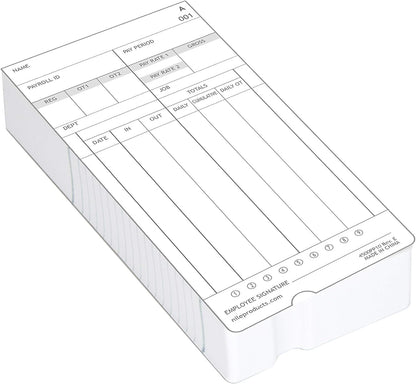Nile Products - Authentic Time Cards for Nile Products 4500PP Compatible [ 4500PP10MB ] Electronic Calculating Time Clock, Double Sided Time Sheets (3.37 x 7.37 Inches) - 1000 Time Cards