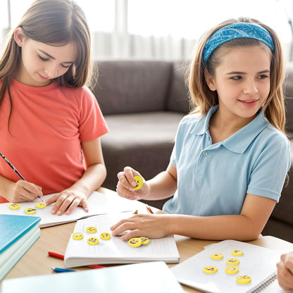 LovesTown Mini Erasers Bulk for Kids, 60 Pcs Fun Mini Cute Erasers for Back to School, 1inch Small Fun Emoticon Round Eraser for Classroom Rewards Gift Bag Filler, Students, Carnival Prizes