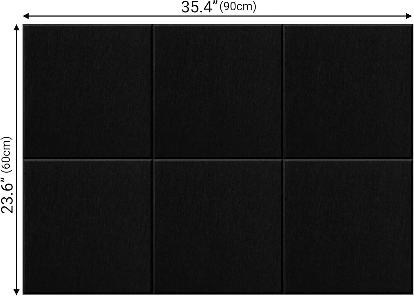 AKTOP Black Cork Bulletin Board 24"x36", 6 Pack Removable Felt Cork Board Tiles for Wall, Large 2 x 3 Bulletin Board Notice Pin Board for Office, School & Home, 24 Safe Adhesive Tabs, 20 Pushpins