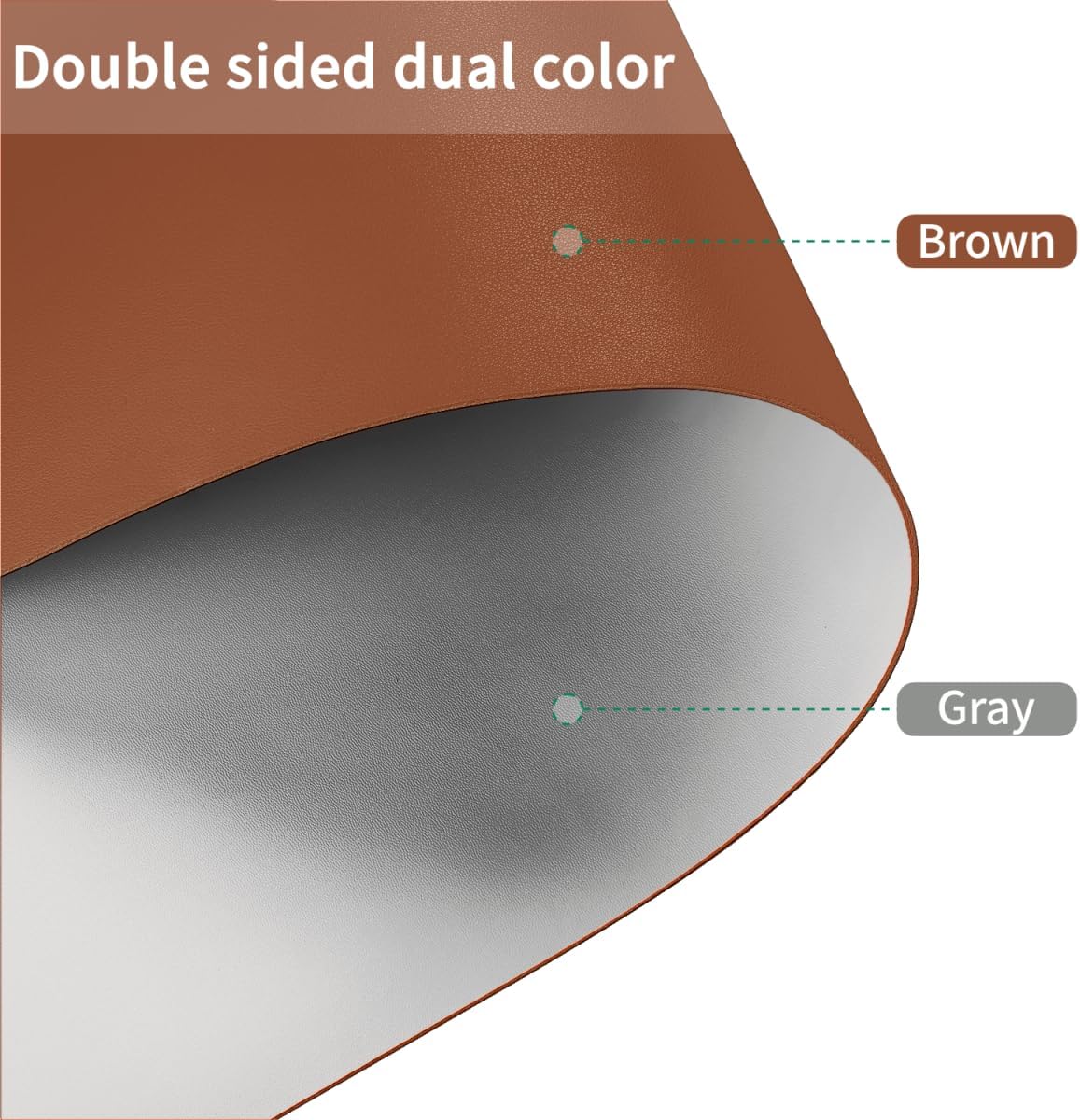 Desk Cover Protector - Used for Square Table Waterproof and Easy to Clean Good Flatness Easy to Used for Dining Table(Brown+Gray 44x44)