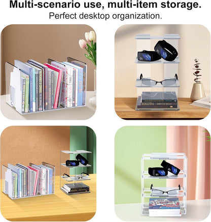 4PCS purse organizer for closet,handbag storage,book holder,bag organizer,acrylic desk file organizer,clutch divider,desk accessories workspace organizers