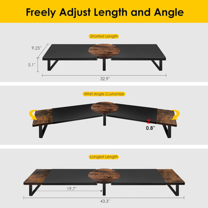 Dual Monitor Riser Stand For Desk, Adjustable Computer Monitor Stand For 2 Monitors, Shelf Riser For Desktop Organizer, For TV Laptop Printer