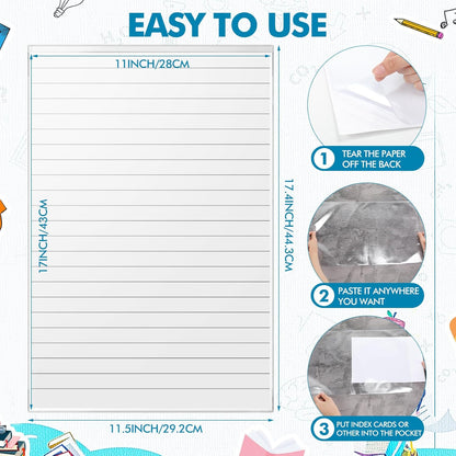 Outus Self Adhesive Shop Ticket Holders Clear Plastic Sleeves Adhesive Pockets Work Order Job Ticket Holders for Home Office Posting Signs (11 x 17 Inch,30 Pcs)