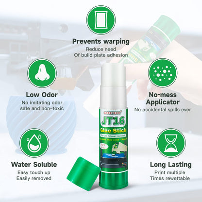 Geeetech 6pc 3D Printer Glue Sticks, 3D Printer Bed Adhesive for Hot Bed Printing, 36 Gram Each, Washable, PVP Solid 3D Print Glue Stick 3D Gloop for PLA/ABS/PETG/PC/PA/TPU