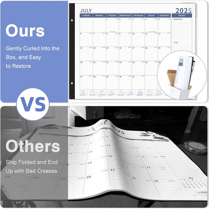 Ospelelf Desk Calendar 2025-2026 Large 22'' x 17'' Calendar 2025 Monthly Desktop Calendar, 18 Month Calendar, Use July 2025 - Dec 2026, Blue