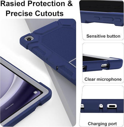 Rantice Case for Samsung Galaxy Tab A9+ 11”, Heavy Duty Shockproof Rugged Protective Case with Kickstand for Samsung Galaxy Tab A9+ / A9 Plus 11” 2023 (SM-X210/X216/X218), NavyBlue+Grey