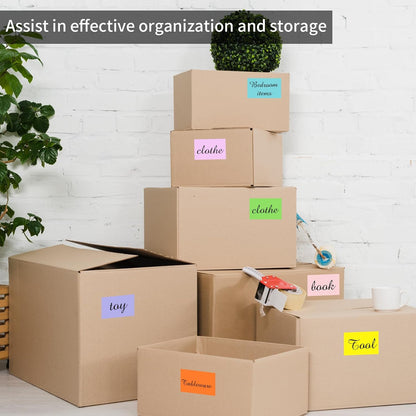 STARLIBOO Colored Labels Stickers, 3 x 2 Inch Rectangular Moving Labels for Boxes, 8 Colors Large Moving Stickers- 320 Pack