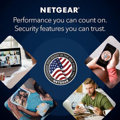 NETGEAR Orbi 370 Series Dual-Band WiFi 7 Mesh Network System for Home (RBE373) – Wireless Router + 2 Extenders, Security Features, 5 Gbps, Covers 6,000 sq.ft., 70 Devices, 2.5GB Internet Port, BE5000