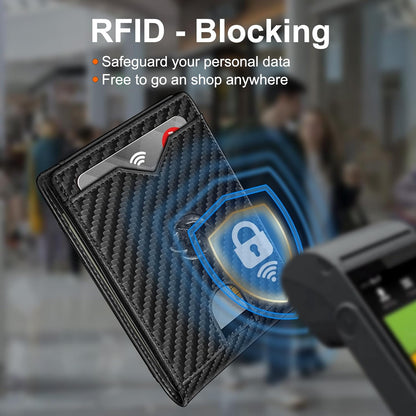 Wallet for Men Wallet with Cash Pocket 2 ID Window 13 Cards,Slim Leather Wallet Front Pocket Card Holder RFID Blocking with Gift Box