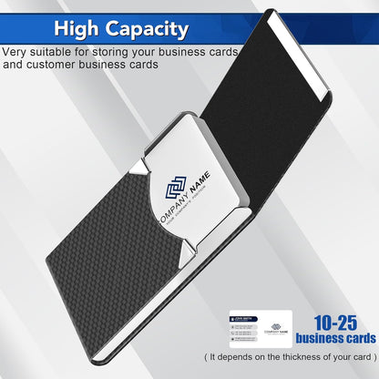Business Card Holder with Ultra Slim Design, Business Card Case with Premium PU Leather, Suit Pocket Metal Card Holder for Women/Men, Magnetic Closure Quick Access Cards, Small and Easy to Carry