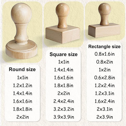 Custom Stamp – Personalized Wooden Rubber Stamp with Logo, Name, and Address, Upload Your Own Design, Multiple Sizes for Branding & Crafting (Rectangle)