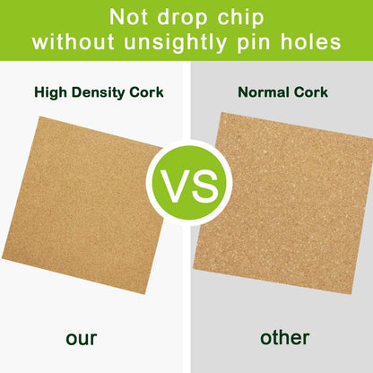 Cork Board Tiles 12"x12" - 1/2" Thick 4 Pack Cork Board Square Bulletin Boards Self Adhesive Corkboards for Walls Pin Boards Corkboards for Office Home School Decor