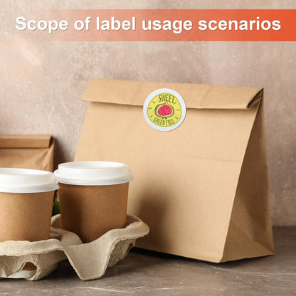 Methdic 2" Diameter High Visibility Printable Round Labels，Matte White，360 Customizable Blank Stickers