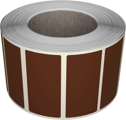 Royal Green Rectangular Color Coding Sticker Roll - Write On Labels for Folders, Organizing & More, 1.57" x 0.75" Stickers to Write On Name Tags for Office Supplies & Organization, 500-Pack (Brown).