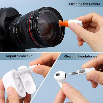 Keyboard Cleaning Kit Laptop Cleaner, 10-in-1 Computer Screen Cleaning Brush Tool, Multi-Function PC Electronic Cleaner Kit Spray for iPad iPhone Pro, Earbuds, Camera Monitor, All-in-one with Patent