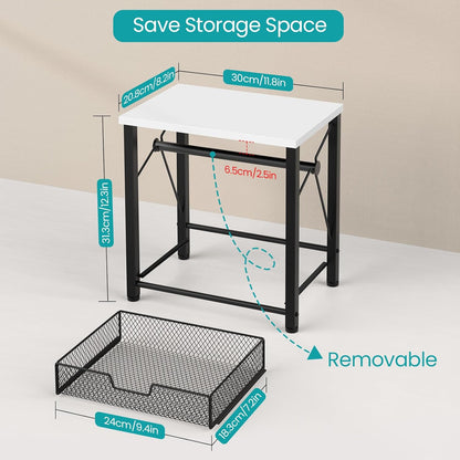 ELITEROO Label Holder for Rolls and Fanfold Labels, Wood Thermal Label Holder, Shipping Label Stand for Thermal Printer, Desktop Accessories Supplies for Home, Office, Small Business, White