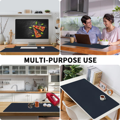 Bloss Dark Blue Desk Mat, Desk Matt for Desktop, Waterproof Large Leather Keyboard Mat, Computer Mat for Office/Home/Decor(31.5 x 15.7 Inches)