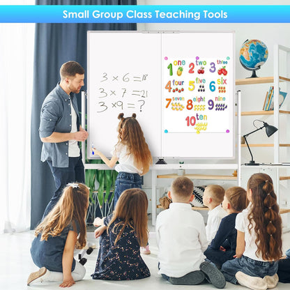maxtek Rolling Whiteboard, 48x48 Large Magnetic White Board with Stands, Big Double-Sided White Board Dry Erase on Wheels for Homeschool, Home Office, Office, School