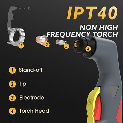 TOOLIOM 50A Non High Frequency Plasma Cutter 110/220V Dual Voltage 2T/4T Cutting Machine 5/8" Max Cut with Large Digital Display
