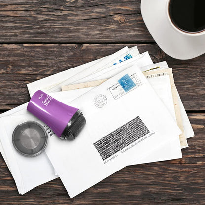 Wide Advanced Privacy Protection Roller by Guard Your ID for Bills, Mail, Address Labels (3-Pack, Purple)