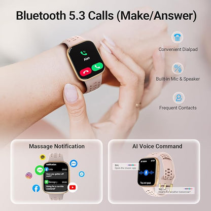Smart Watches for Women Android iPhone (2 Bands), [1.85" AMOLED Screen] Smartwatch Fitness Tracker 3ATM Waterproof with Bluetooth Calls, AI Control, Heart Rate/SpO2/Sleep Monitor, 7 Days Battery