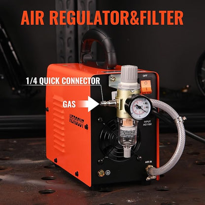 Plasma Cutter, 35Amps HEROCUT Plasma Cutter Machine CUT35i, Screen Display 110V High-Frequency IGBT Inverter Technology Post Flow and 2T/4T, Max Cutting Thickness 10mm for Beginners DIY