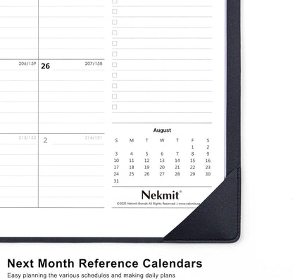 Nekmit Large Desk Calendar 2025-2026 with PU Faux Leather Desktop Mat, Runs From July 2025 - June 2026, Big Desk Pad Calendar 21 x 16 1/2 Inches for Home and Office
