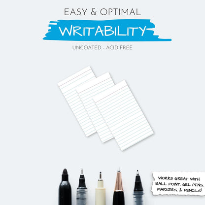 Home Advantage Vertically Ruled White Mini Index Cards, Note Cards (3x5)