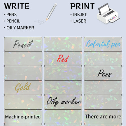 STARLIBOO Transparent Stickers Labels -1" x 2-5/8" Clear Address Labels Mailing Stickers for Laser/Inkjet Printer 8.5"×11"- 200 Labels (Clear Holographic)