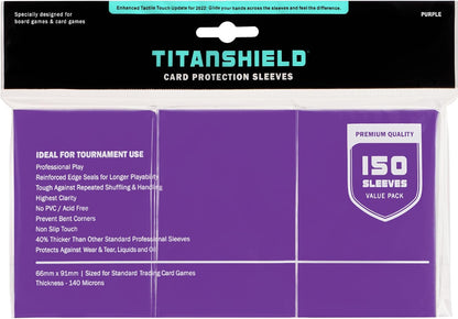 TitanShield (150 Sleeves/Purple Standard Size Board Game Trading Card Sleeves Deck Protector