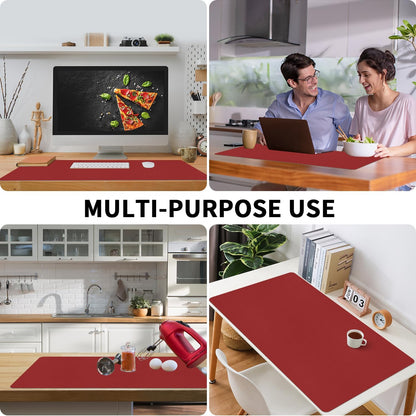 Bloss Red Desk Mat, Leather Desk Matt for Desktop, Waterproof Large Desk Pad, Keyboard Mat, Computer Mat for Office/Home/Decor(31.5 x 15.7 Inches)