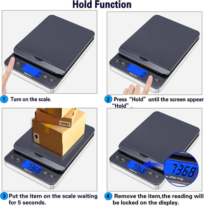 THINKSCALE Shipping Scale, 86lb/0.1oz Postal Scale with Hold and Tare, Scale for Packages, LCD Display, Postage Scale, Mail Scale, Shipping Scale for Small Business, Batteries & AC Adapter