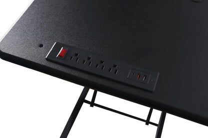 Rocelco 37.4" Electric Standing Desk Converter with AC USB Charger - Motorized Height Adjustable Sit Stand Up Dual Monitor Riser - Tabletop Computer Workstation - Large Keyboard Tray - Black (R EDRB2)